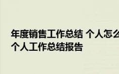 年度销售工作总结 个人怎么写 年度销售个人总结销售年度个人工作总结报告