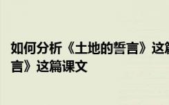 如何分析《土地的誓言》这篇课文内容 如何分析《土地的誓言》这篇课文