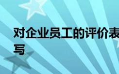 对企业员工的评价表 企业对员工的评价怎么写