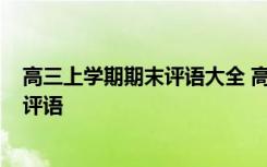 高三上学期期末评语大全 高三上学期期末综合评语-高中生评语