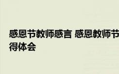 感恩节教师感言 感恩教师节心得体会 感恩教师心得体会_心得体会