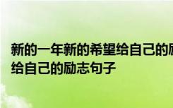 新的一年新的希望给自己的励志句子说说 新的一年新的希望给自己的励志句子