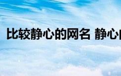 比较静心的网名 静心的有深意的网名400个