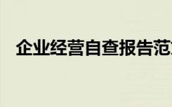 企业经营自查报告范文 企业经营自查报告