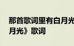 那首歌词里有白月光 经典中秋节歌曲：《白月光》歌词