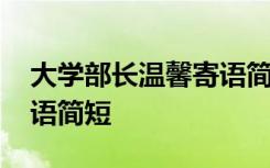 大学部长温馨寄语简短一点 大学部长温馨寄语简短