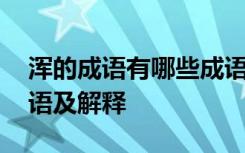 浑的成语有哪些成语大全大全 带有浑字的成语及解释