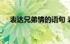 表达兄弟情的语句 表达兄弟情谊的句子