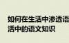 如何在生活中渗透语言教育 作文：渗透在生活中的语文知识