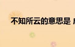 不知所云的意思是 成语不知所云的意思