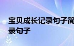 宝贝成长记录句子简短成长手册 宝贝成长记录句子