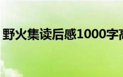 野火集读后感1000字高中 《野火集》读后感