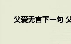 父爱无言下一句 父爱无言的名言警句