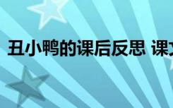 丑小鸭的课后反思 课文《丑小鸭》教学反思