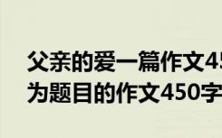 父亲的爱一篇作文450字左左右 以父亲的爱为题目的作文450字