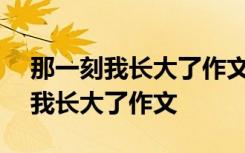 那一刻我长大了作文500字优秀范文 那一刻我长大了作文