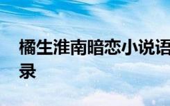 橘生淮南暗恋小说语录 《橘生淮南暗恋》语录