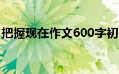 把握现在作文600字初中 把握现在作文600字