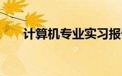 计算机专业实习报告 计算机实习报告