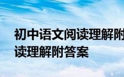 初中语文阅读理解附答案人教版 初中语文阅读理解附答案