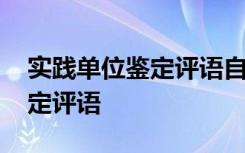 实践单位鉴定评语自己写可以吗 实践单位鉴定评语