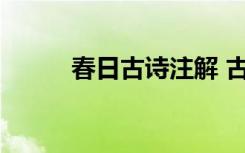 春日古诗注解 古诗《春日》赏析