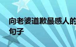 向老婆道歉最感人的话怎么写 给老婆道歉的句子