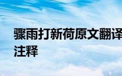 骤雨打新荷原文翻译 《骤雨打新荷》译文及注释