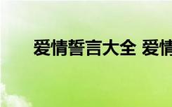 爱情誓言大全 爱情誓言的句子简短的