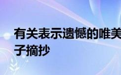 有关表示遗憾的唯美句子 表示遗憾的唯美句子摘抄