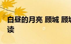 白昼的月亮 顾城 顾城《白昼的月亮》原文赏读