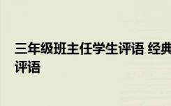 三年级班主任学生评语 经典小学三年级班主任评语-班主任评语