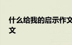 什么给我的启示作文300 什么给我的启示作文