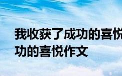 我收获了成功的喜悦作文400字 我收获了成功的喜悦作文