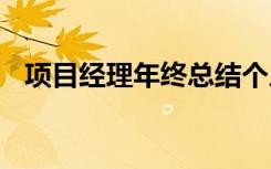 项目经理年终总结个人 项目经理年终总结