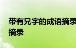 带有兄字的成语摘录及解释 带有兄字的成语摘录