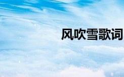 风吹雪歌词 风吹雪诗歌