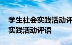 学生社会实践活动评语及鉴定意见 学生社会实践活动评语