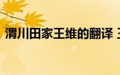 渭川田家王维的翻译 王维《渭川田家》原文