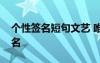 个性签名短句文艺 唯美艺术小清新的个性签名