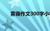 雾霾作文300字小学 雾霾作文400字