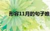 形容11月的句子唯美 形容十一月说说