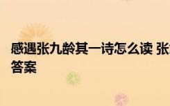 感遇张九龄其一诗怎么读 张九龄《感遇；其一》阅读训练附答案