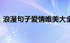 浪漫句子爱情唯美大全 浪漫唯美的爱情句子