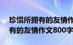 珍惜所拥有的友情作文800字初中 珍惜所拥有的友情作文800字