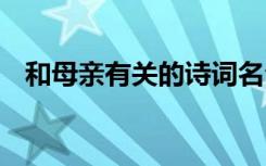 和母亲有关的诗词名句 与母亲的诗词名句