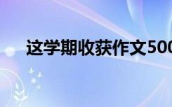 这学期收获作文500字 这学期收获作文