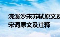 浣溪沙宋苏轼原文及翻译 苏轼词《浣溪沙》宋词原文及注释