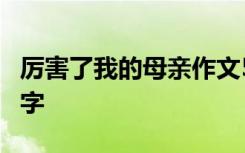 厉害了我的母亲作文500字 我的母亲作文500字