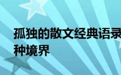 孤独的散文经典语录 孤独的散文：孤独是一种境界